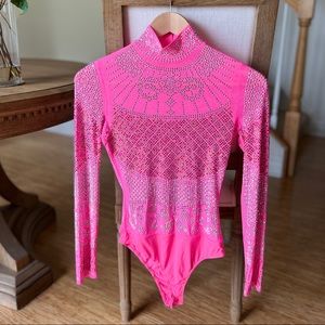 Banjul rhinestone pink bodysuit